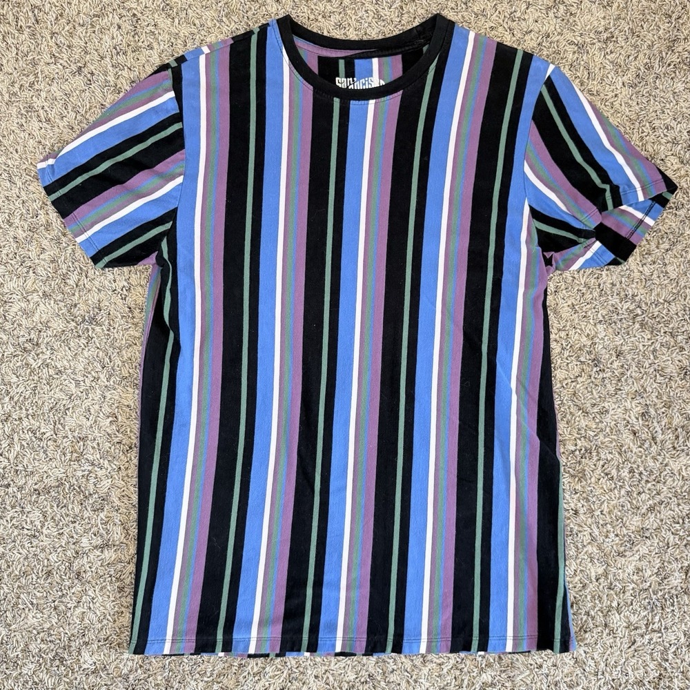 San Francisco Work Shirt Mens Medium Striped Tee Slim Fit Casual